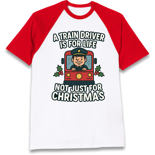 Train Driver Christmas Raglan T Shirt
