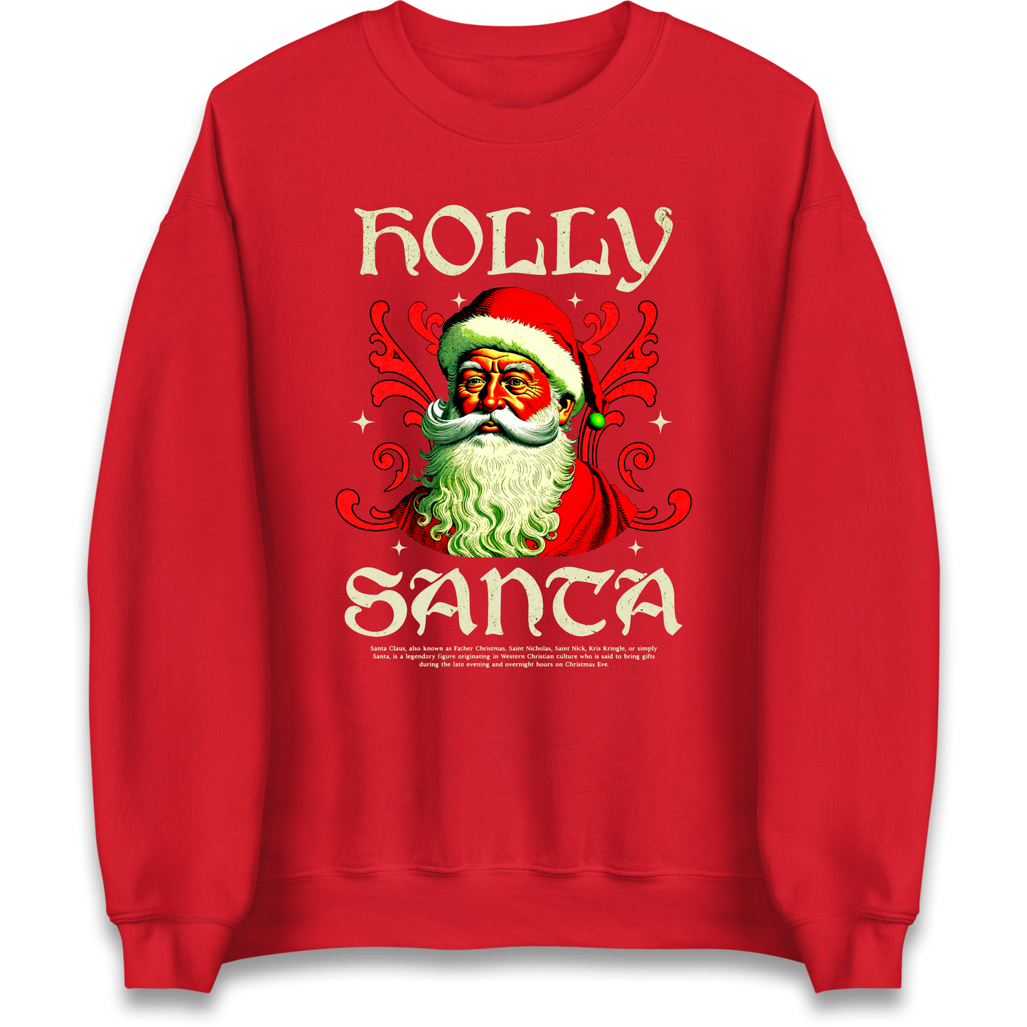 Holly Santa Christmas Sweatshirt