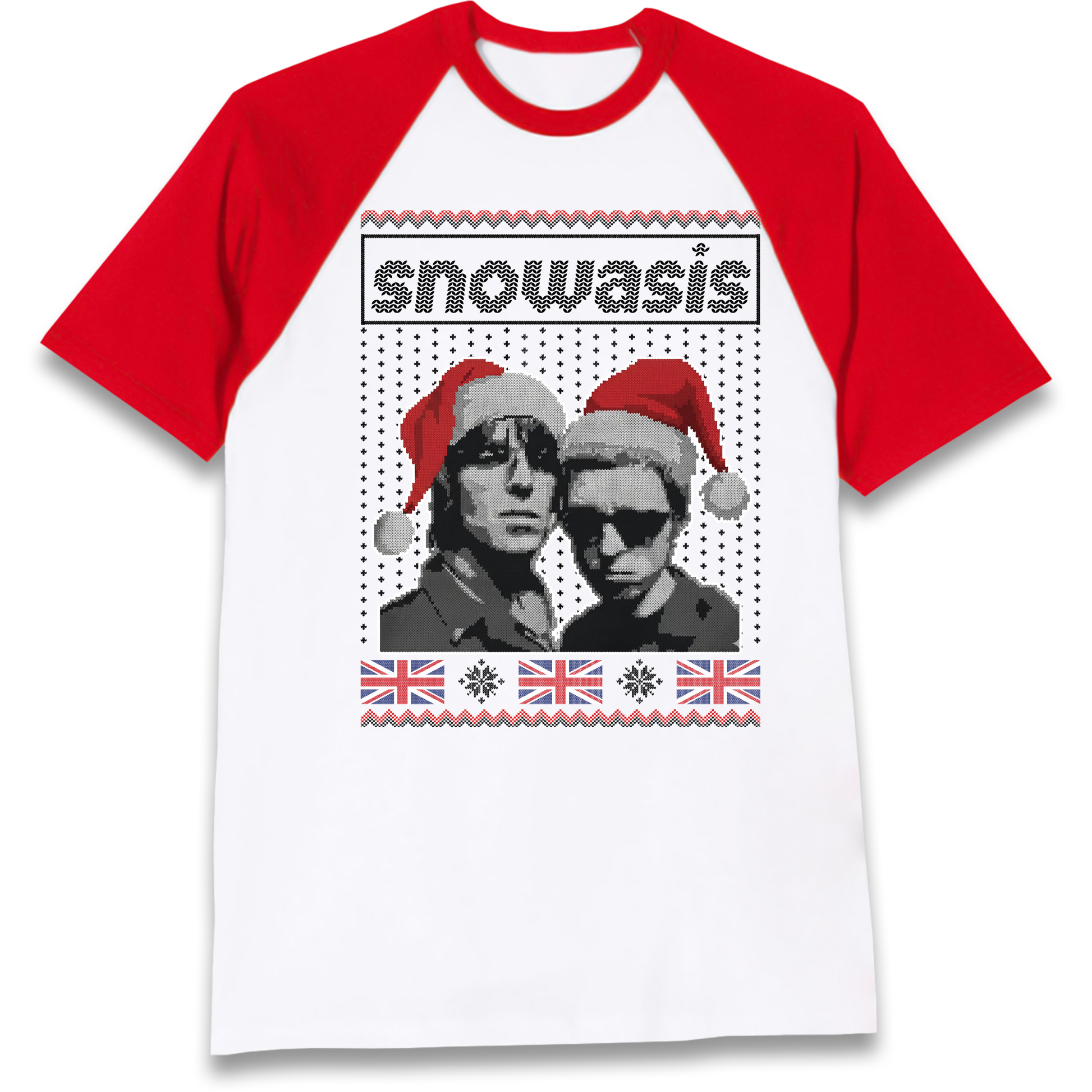 Snowasis Union Jack Christmas Raglan T Shirt