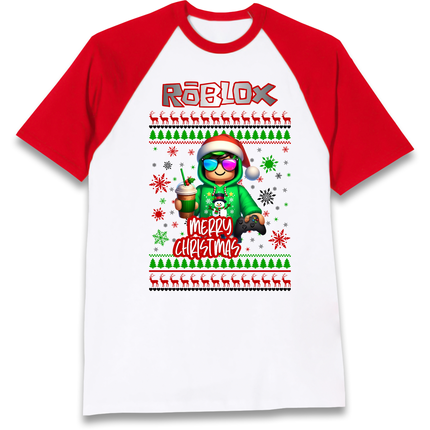 Roblox Merry Christmas Raglan T Shirt
