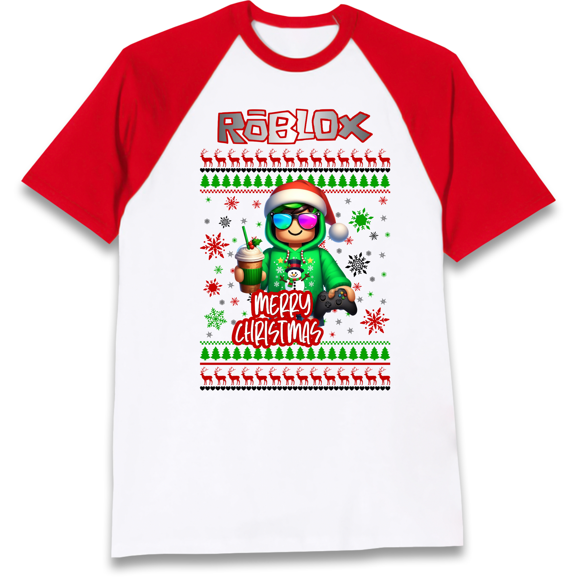 Roblox Merry Christmas Raglan T Shirt