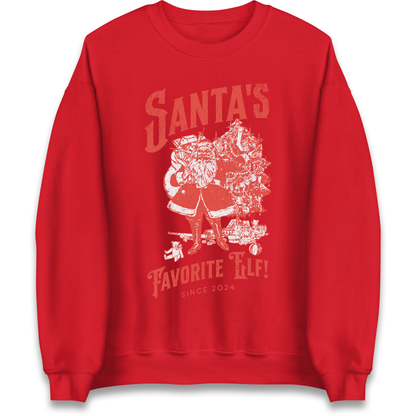 Santas Favourite Elf Christmas Sweatshirt