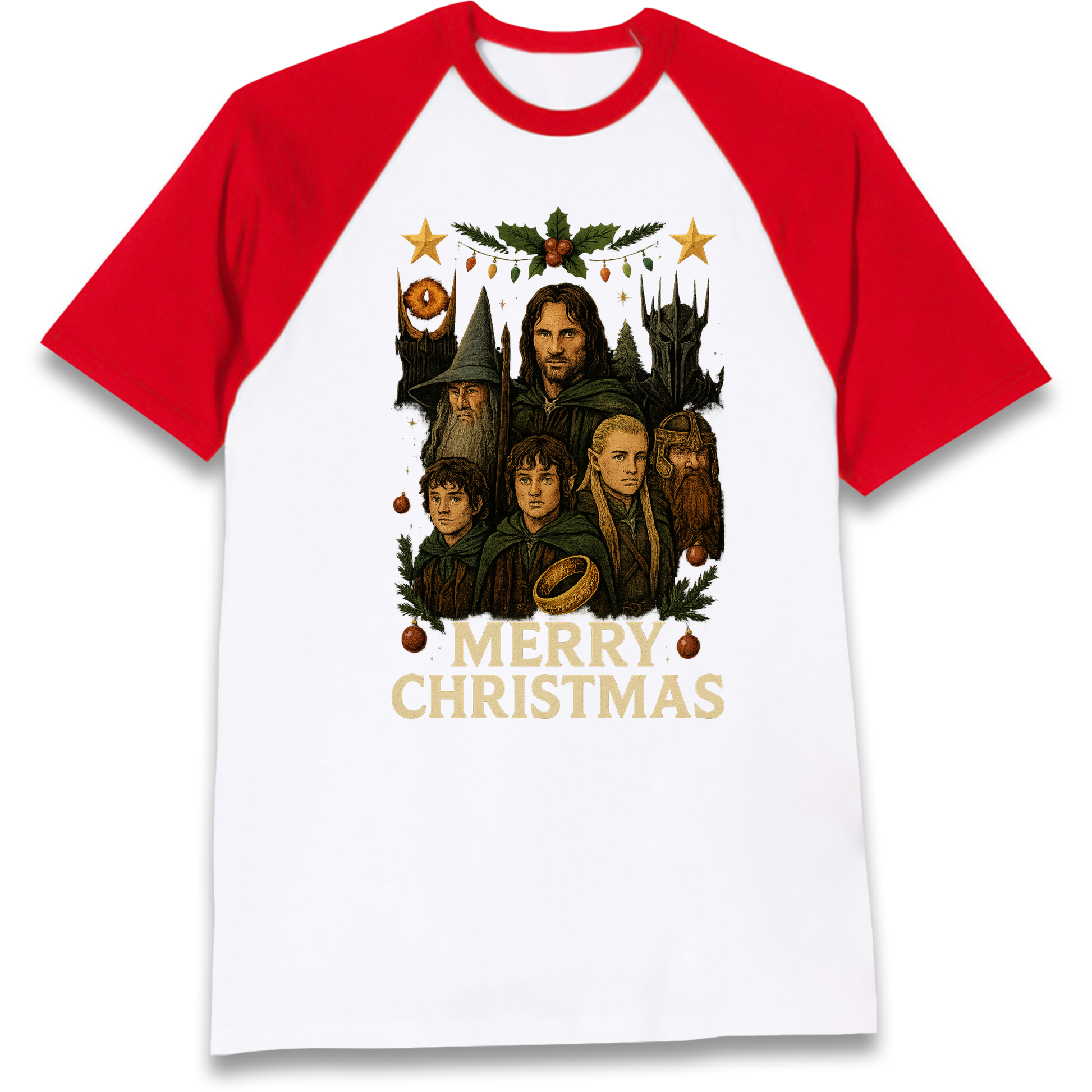 Lord of The Rings Christmas Raglan T Shirt