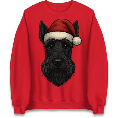 Scottish Terrier Face Christmas Sweatshirt