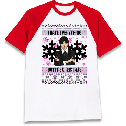 Wednesday addams Christmas Raglan T Shirt