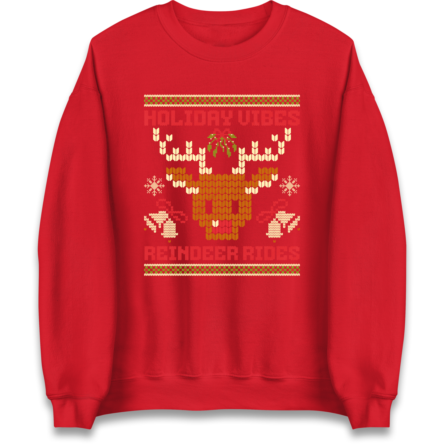 Holiday Vibes Reindeer Rides Christmas Sweatshirt