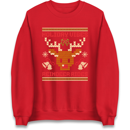 Holiday Vibes Reindeer Rides Christmas Sweatshirt
