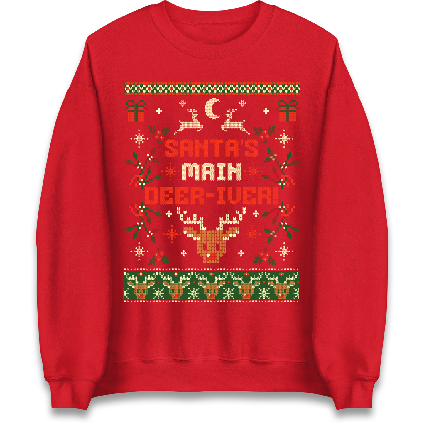 Santas Main Deer iver Christmas Sweatshirt