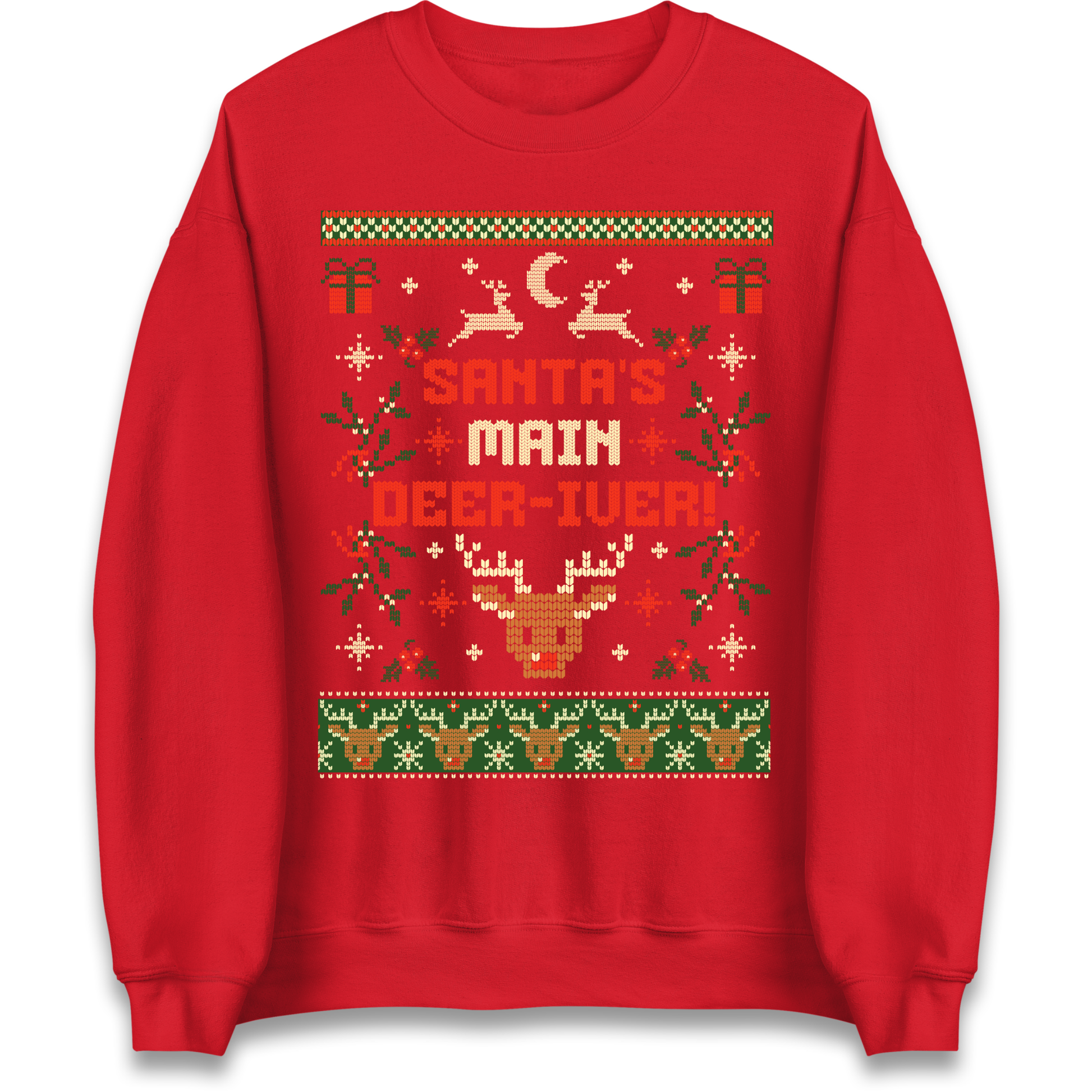 Santas Main Deer iver Christmas Sweatshirt
