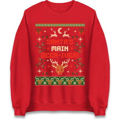 Santas Main Deer iver Christmas Sweatshirt