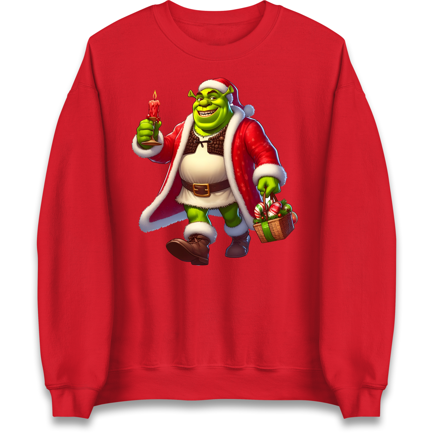 Shrek Santa Candle Sweatshirt