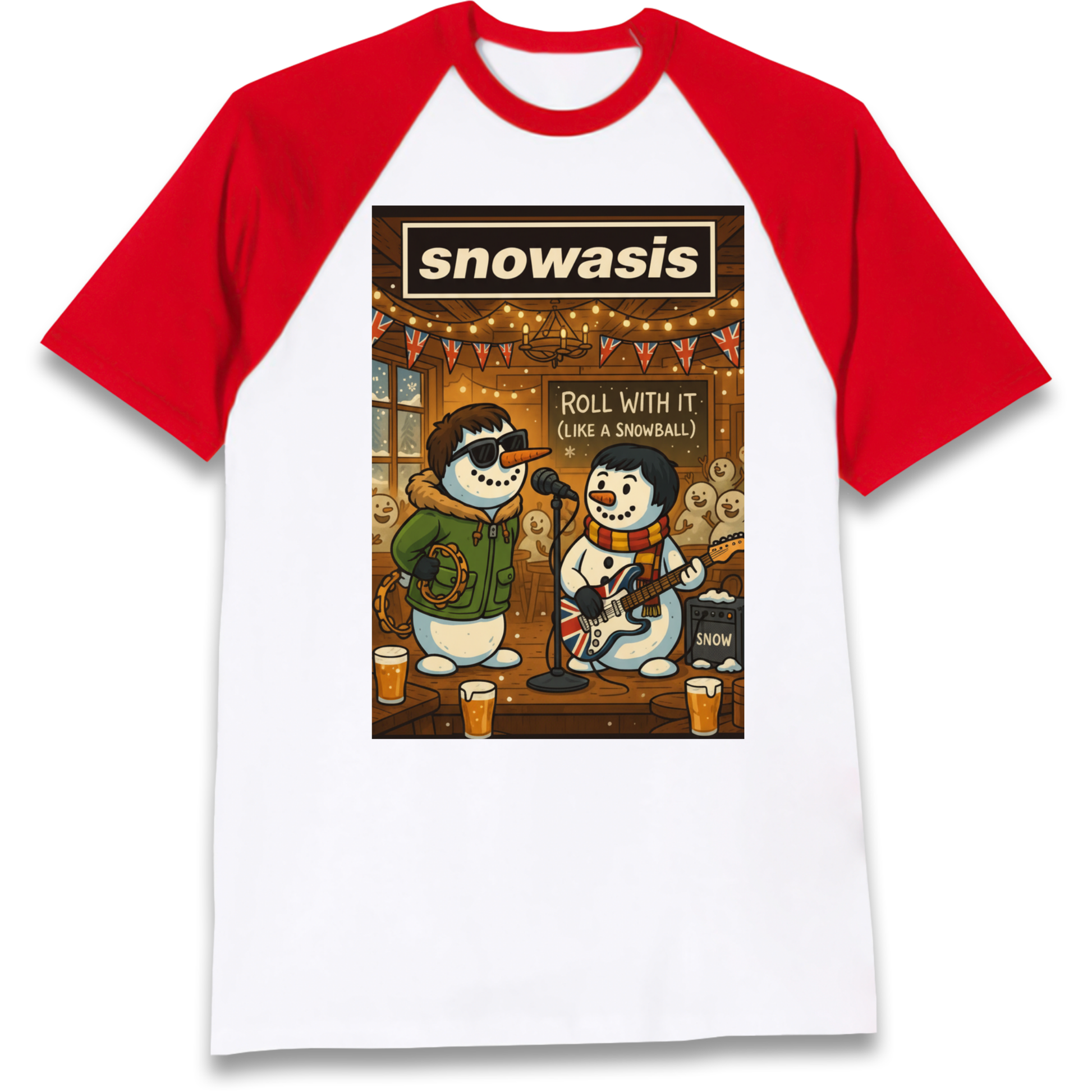 Snowasis Roll Christmas Raglan T Shirt