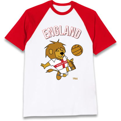 England World Cup Willie 1966 Football Raglan T Shirt