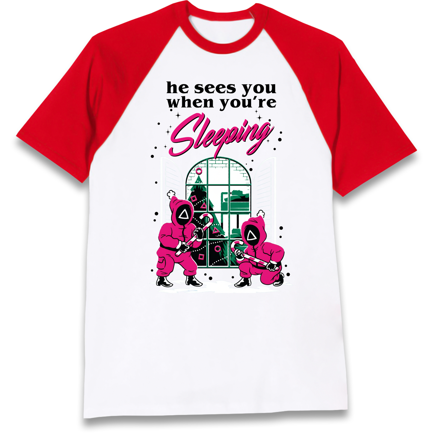 Squid Games Xmas Raglan T Shirt