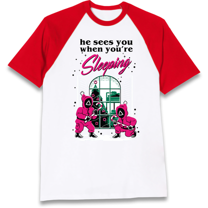Squid Games Xmas Raglan T Shirt