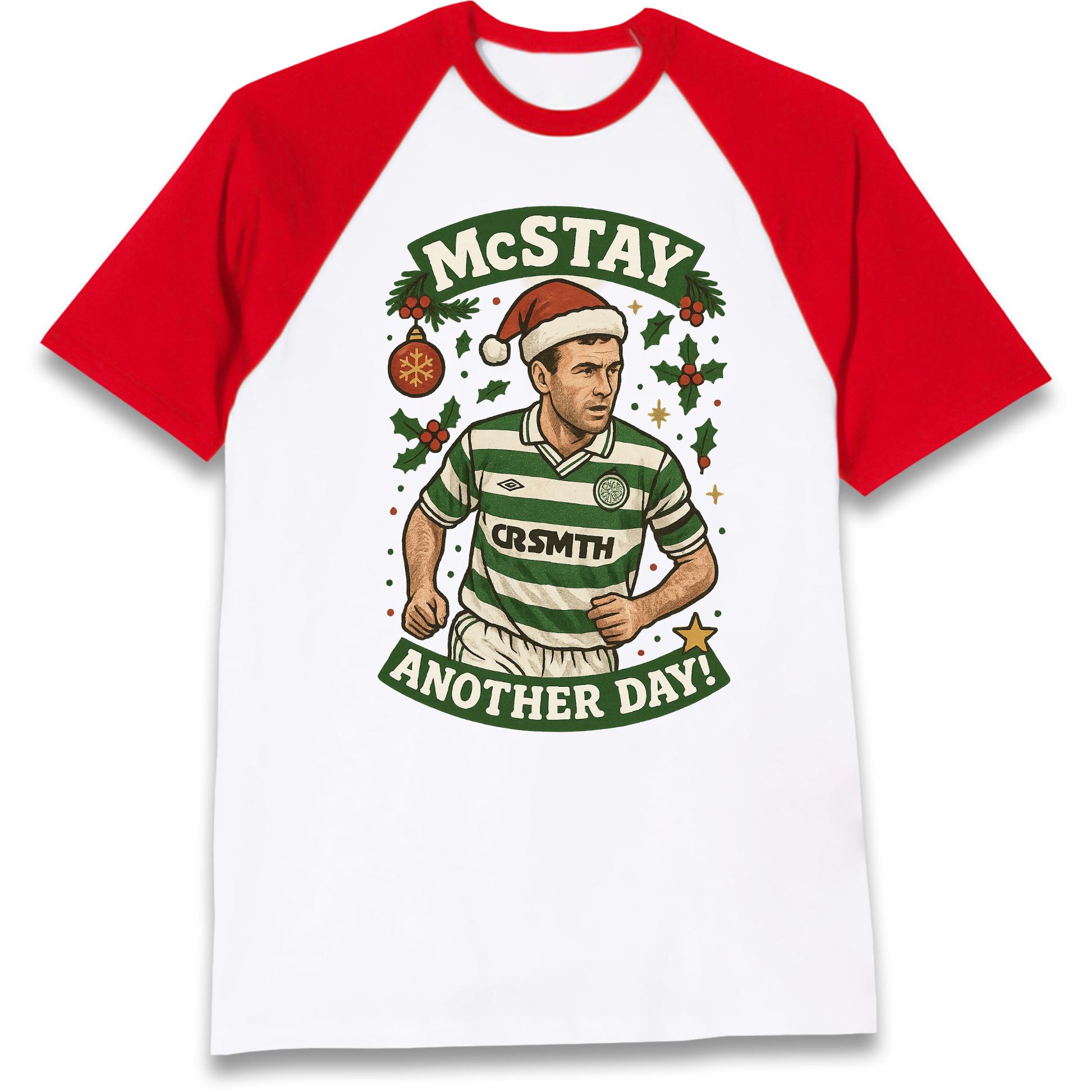 Paul McStay Celtic Christmas Raglan T Shirt