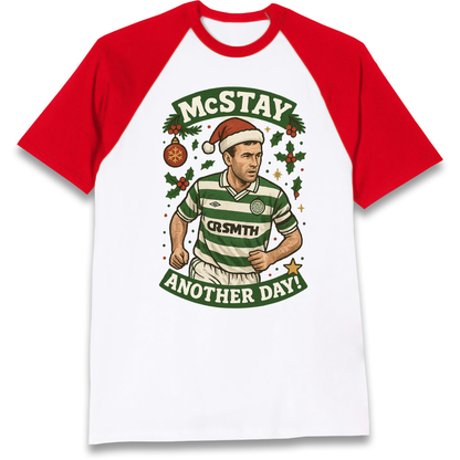 Paul McStay Celtic Christmas Raglan T Shirt