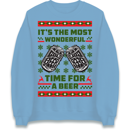 Its The Most Wonderful Time For A Beer Christmas Sweatshirt