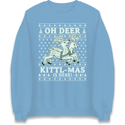 Oh Deer Kittl Mas Is Here Christmas Sweatshirt