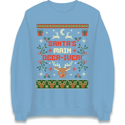 Santas Main Deer iver Christmas Sweatshirt