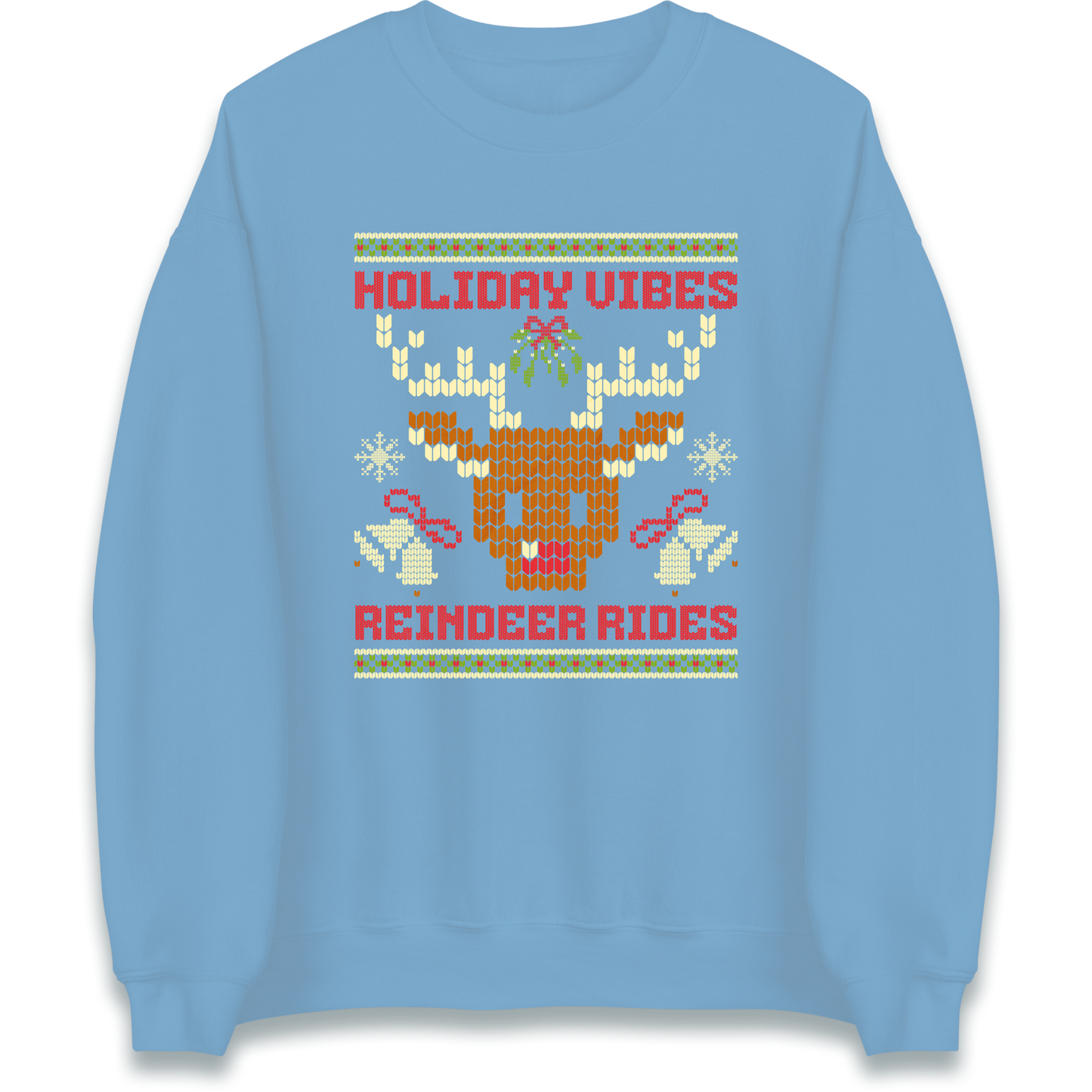 Holiday Vibes Reindeer Rides Christmas Sweatshirt