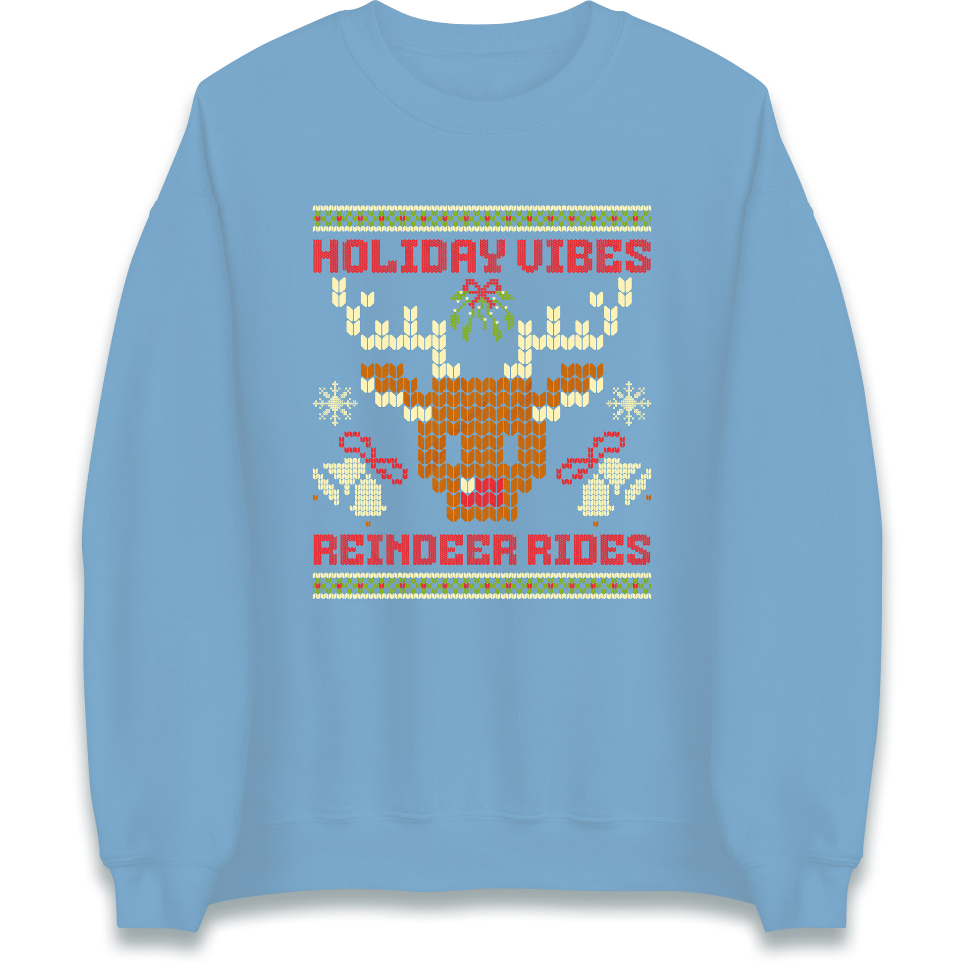Holiday Vibes Reindeer Rides Christmas Sweatshirt