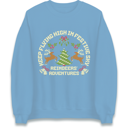 Keep Flying High In Festive Sky Christmas Sweatshirt