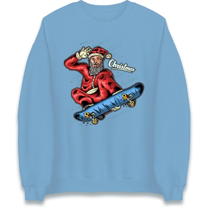 Santa Skateboarding Christmas Sweatshirt