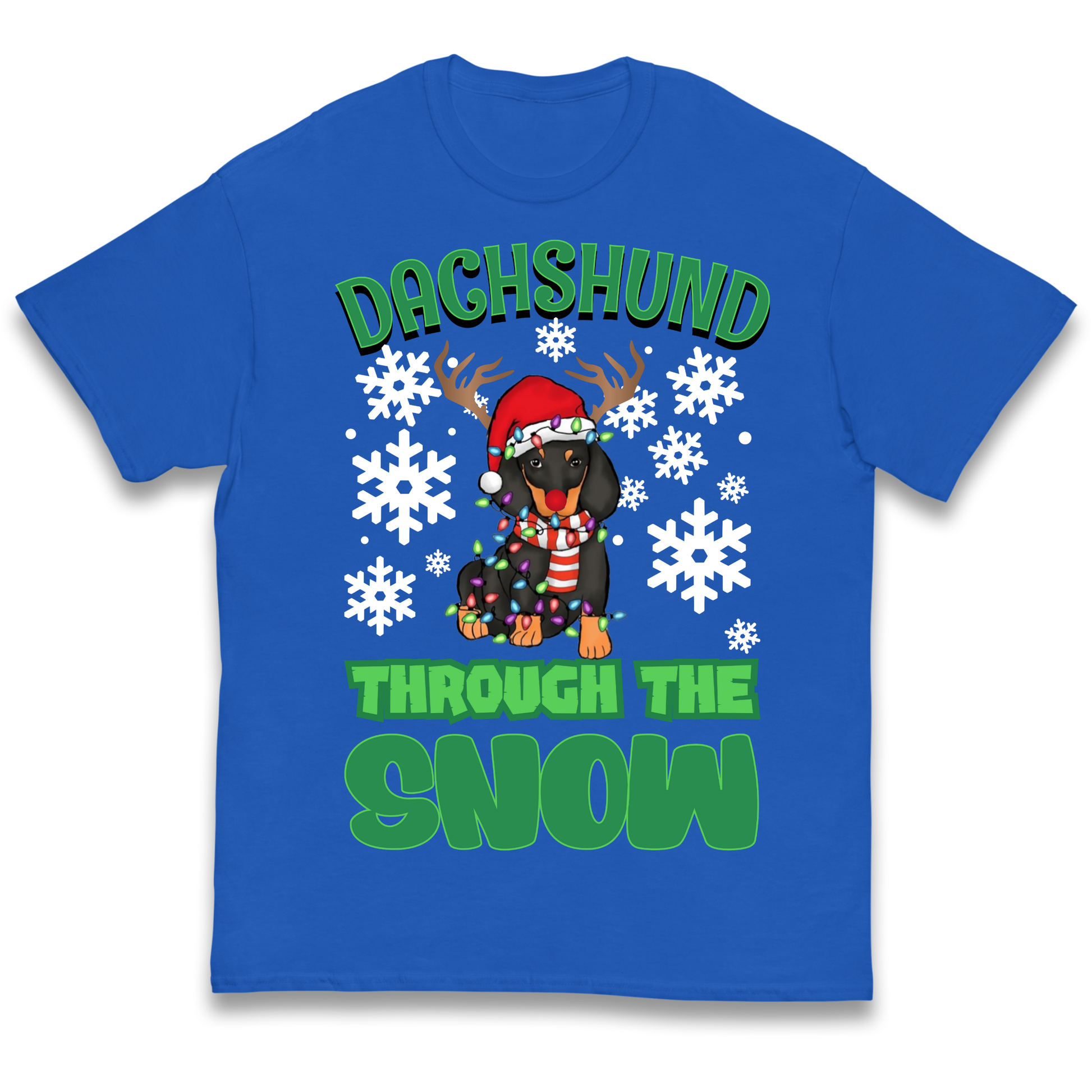 Dachshund Through The Snow Christmas kids t shirt