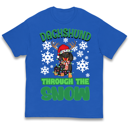 Dachshund Through The Snow Christmas kids t shirt
