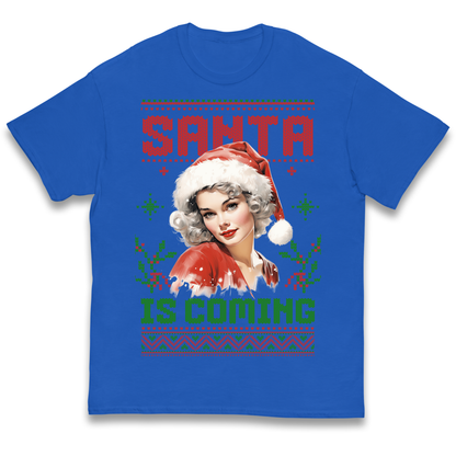 Santa is Coming Christmas kids t shirt