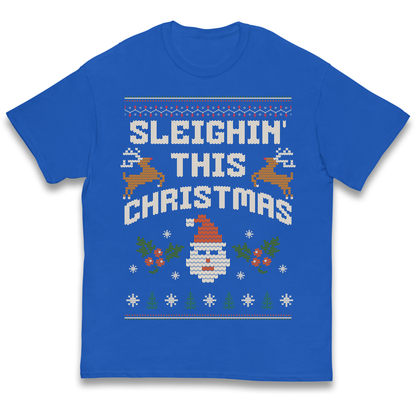 Sleighin This Christmas Christmas kids t shirt