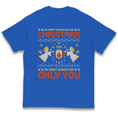 My Heart Wants You For Christmas Only You Christmas kids t shirt