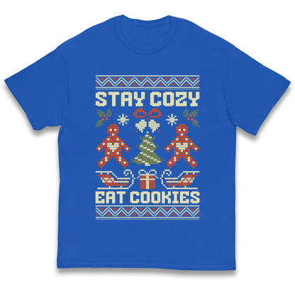 Stay Cozy Eat Cookies Christmas kids t shirt