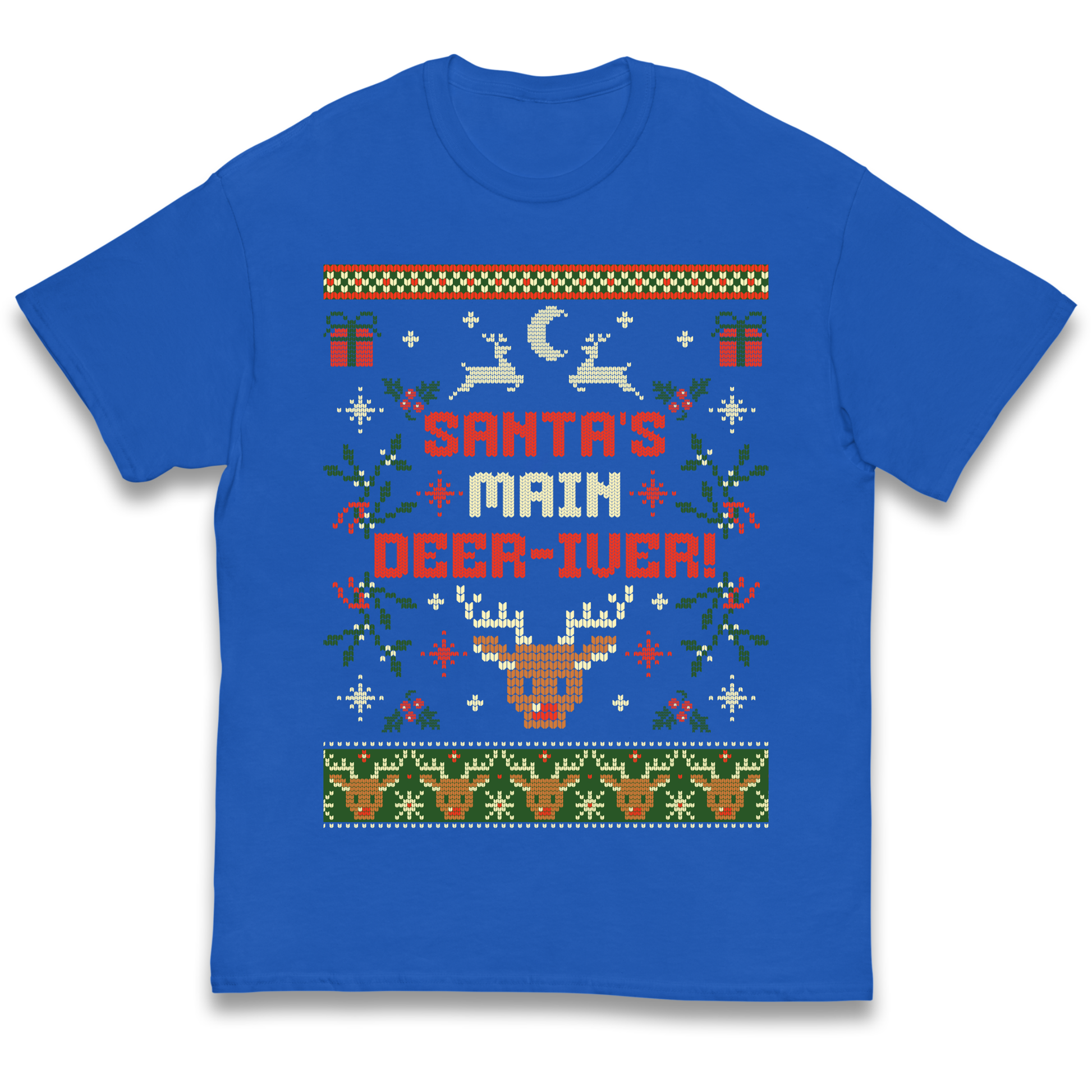Santas Main Deer iver Christmas kids t shirt
