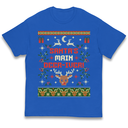 Santas Main Deer iver Christmas kids t shirt