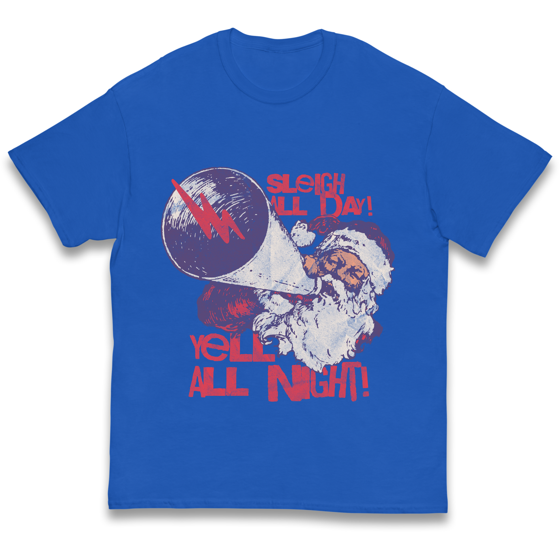Sleigh All Day Yell All Night Santa Christmas kids t shirt