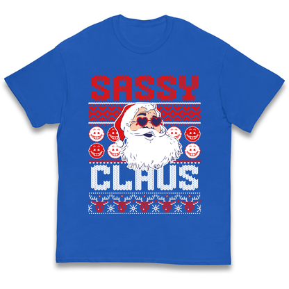 Sassy Claus Santa Christmas kids t shirt