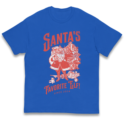 Santas Favourite Elf Christmas kids t shirt