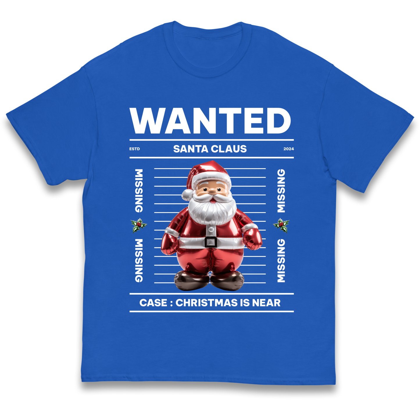 Wanted Santa Claus Christmas kids t shirt