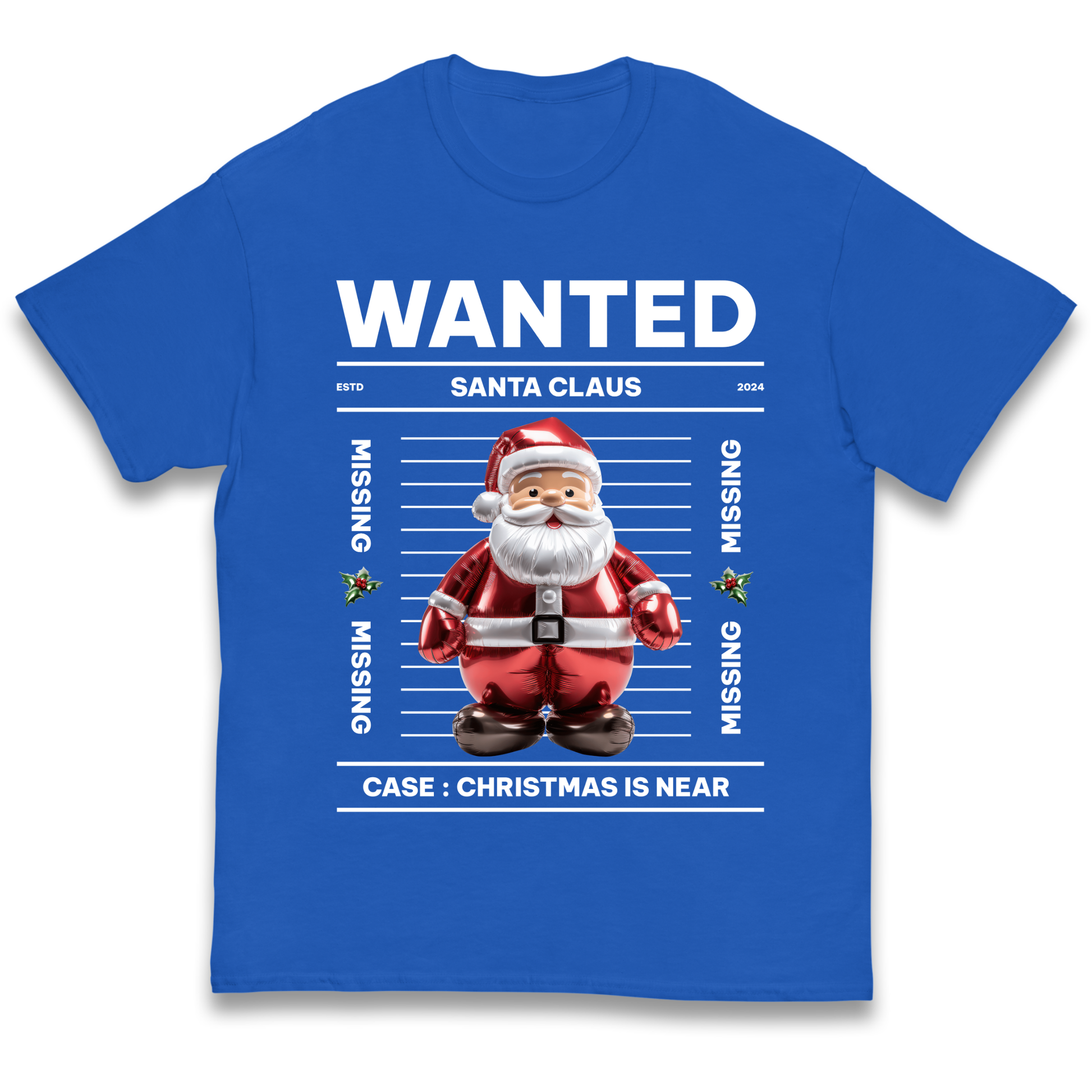 Wanted Santa Claus Christmas kids t shirt