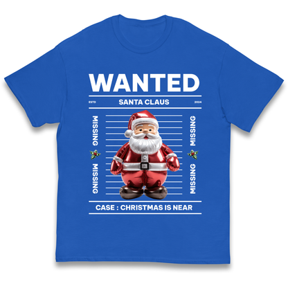 Wanted Santa Claus Christmas kids t shirt