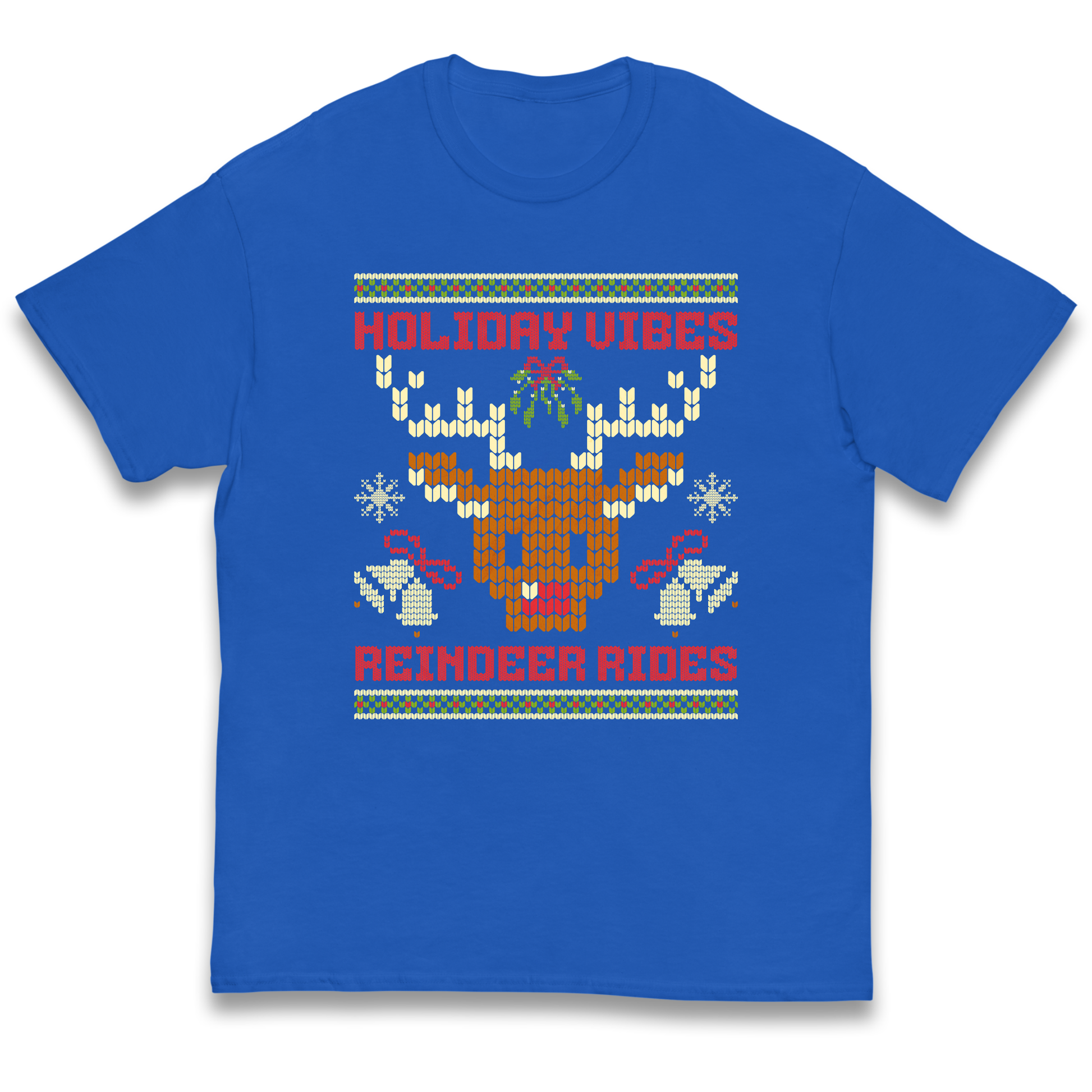 Holiday Vibes Reindeer Rides Christmas kids t shirt