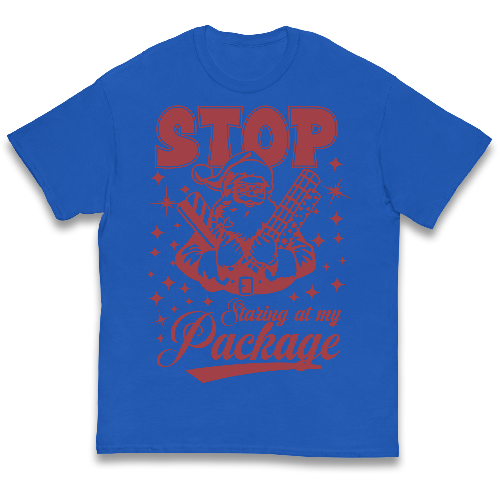 Stop Staring at My Package Christmas kids t shirt