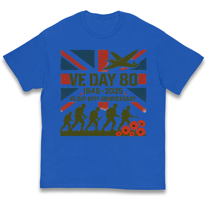 VE Day 80th Anniversary 1945 2025 kids t shirt