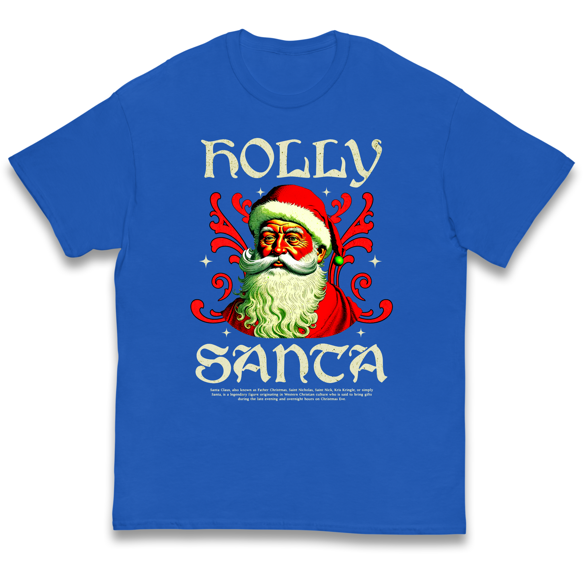 Holly Santa Christmas kids t shirt
