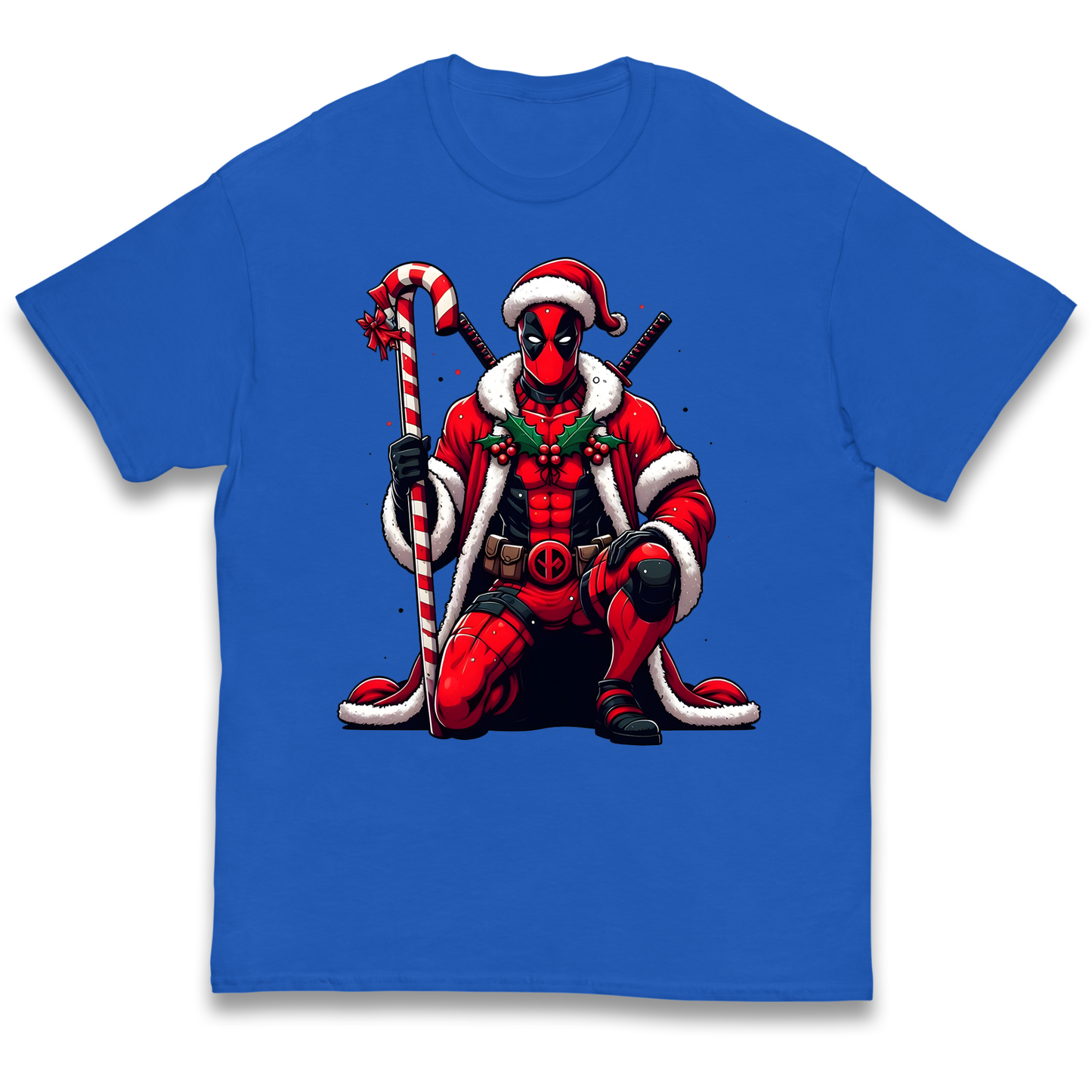 DeadPool Candy Cane Santa kids t shirt