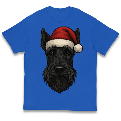 Scottish Terrier Face Christmas kids t shirt