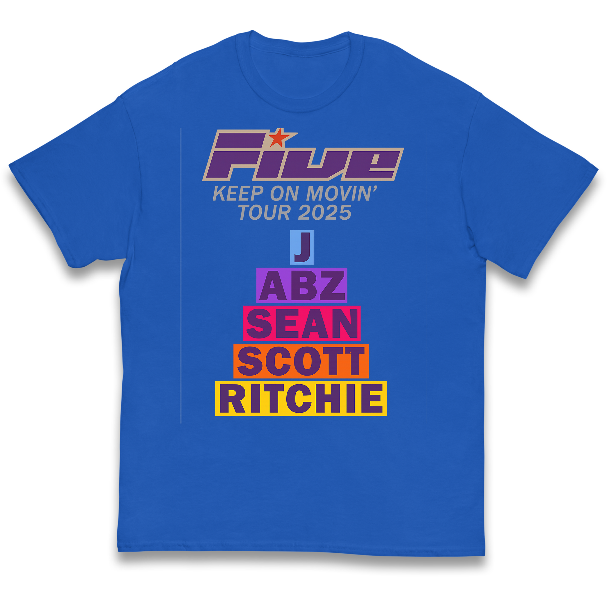 Five Keep On Movin' Tour 2025 kids t shirt
