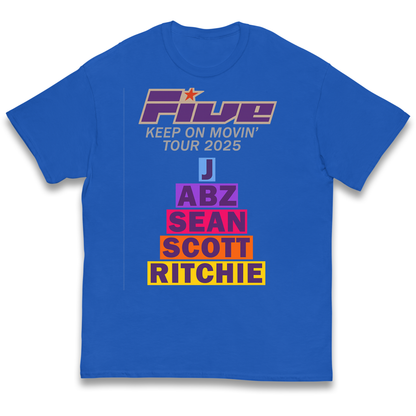 Five Keep On Movin' Tour 2025 kids t shirt